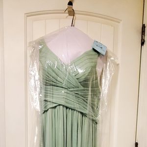 David's Bridal Bridesmaid dress size 12, sage green, floor length